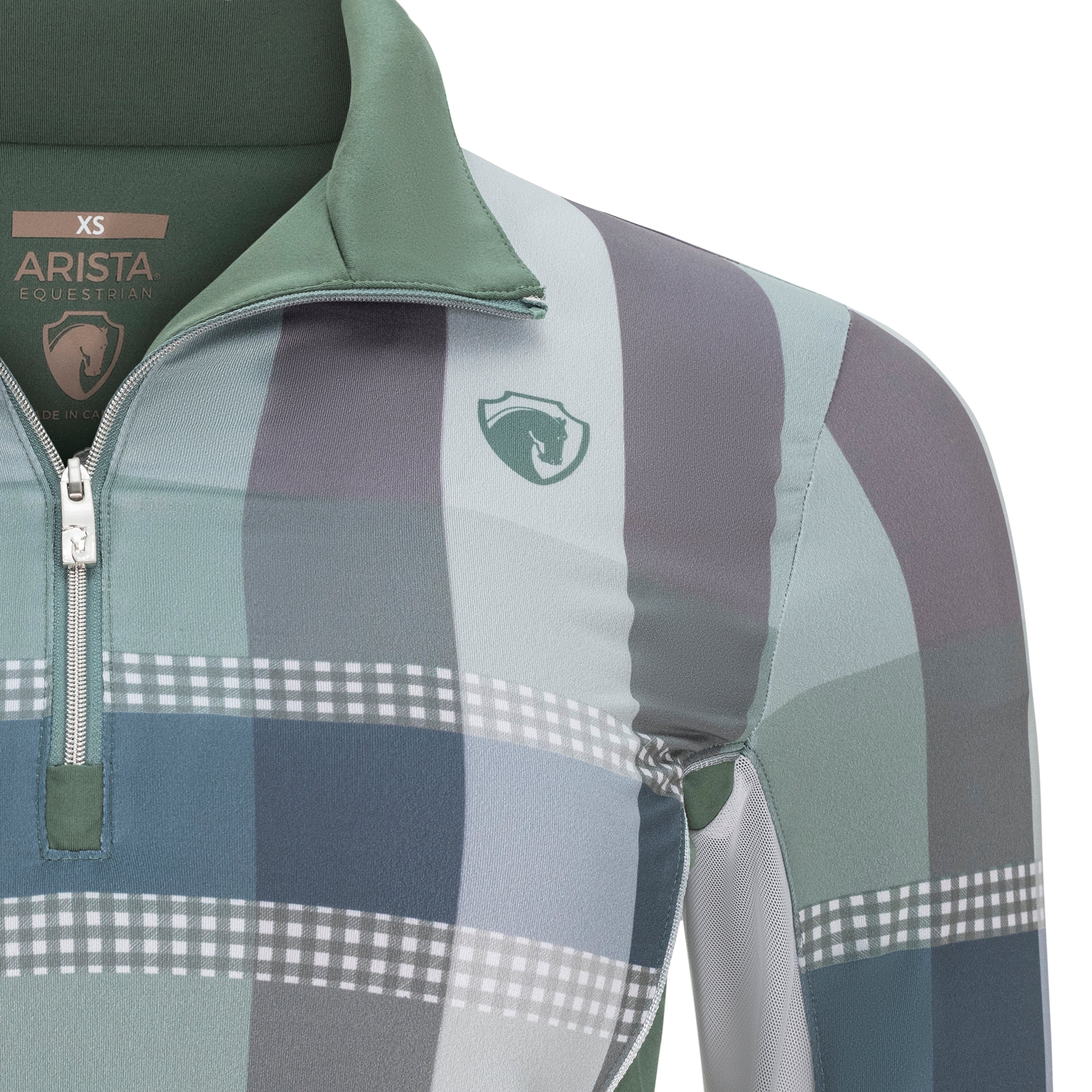 Sporty Gingham, Eucalyptus Sun Shirt w/MESH