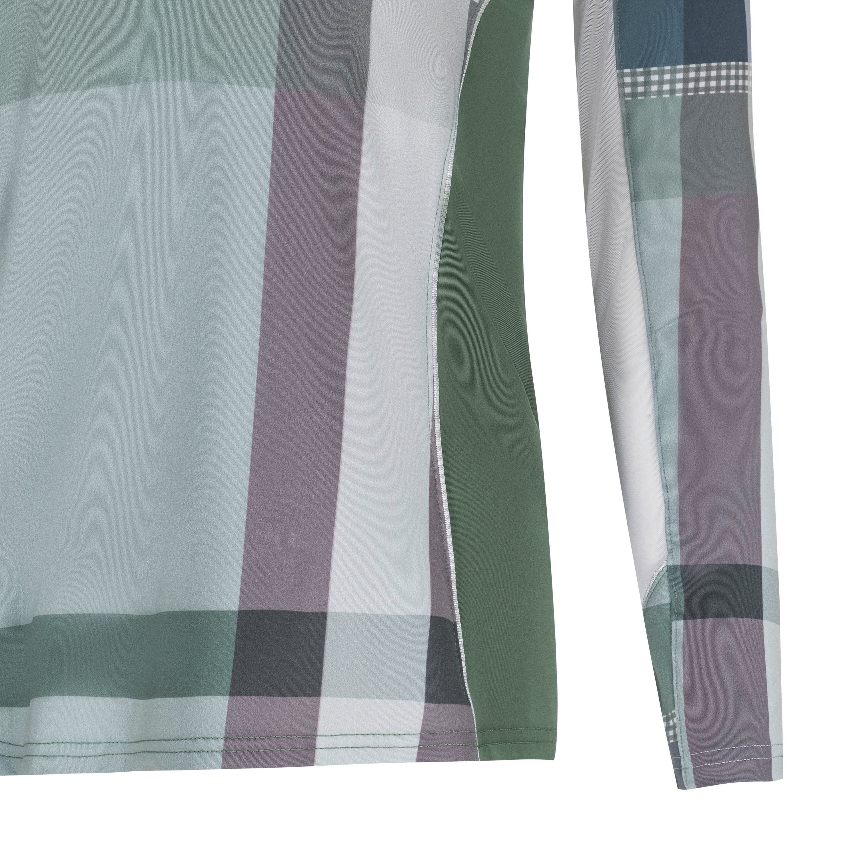 Sporty Gingham, Eucalyptus Sun Shirt w/MESH
