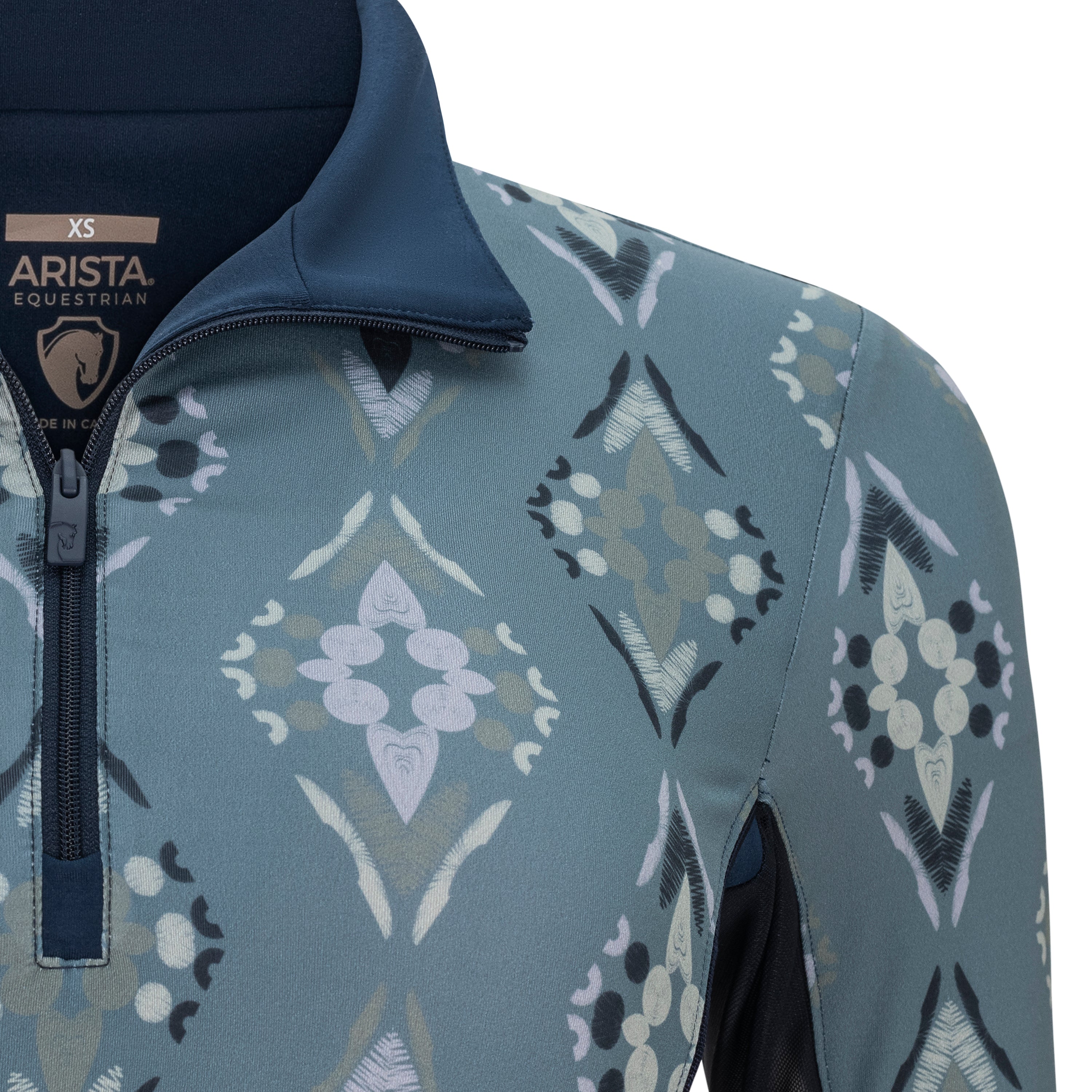 Yara, Peacock& Navy Sun Shirt w/MESH