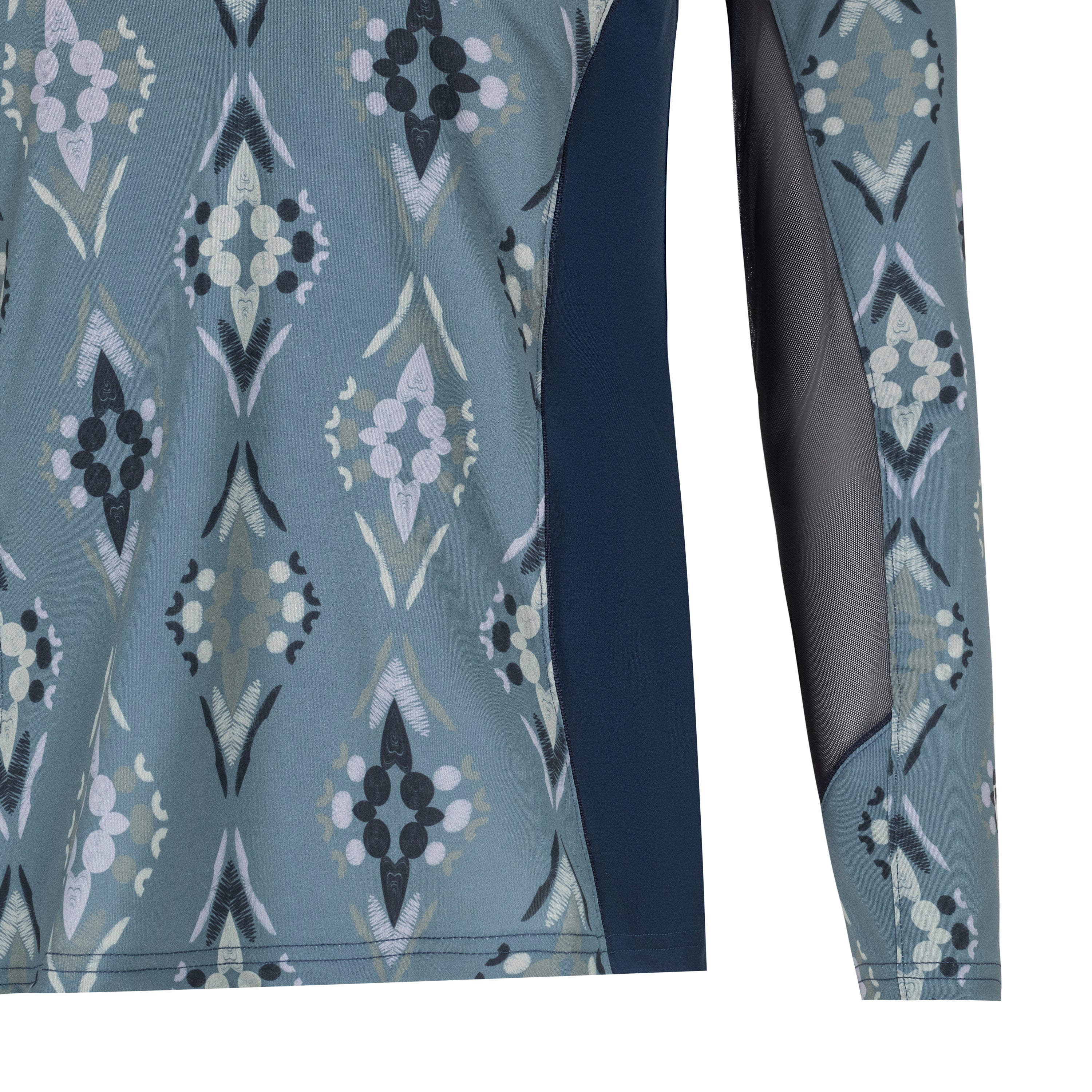 Yara, Peacock& Navy Sun Shirt w/MESH