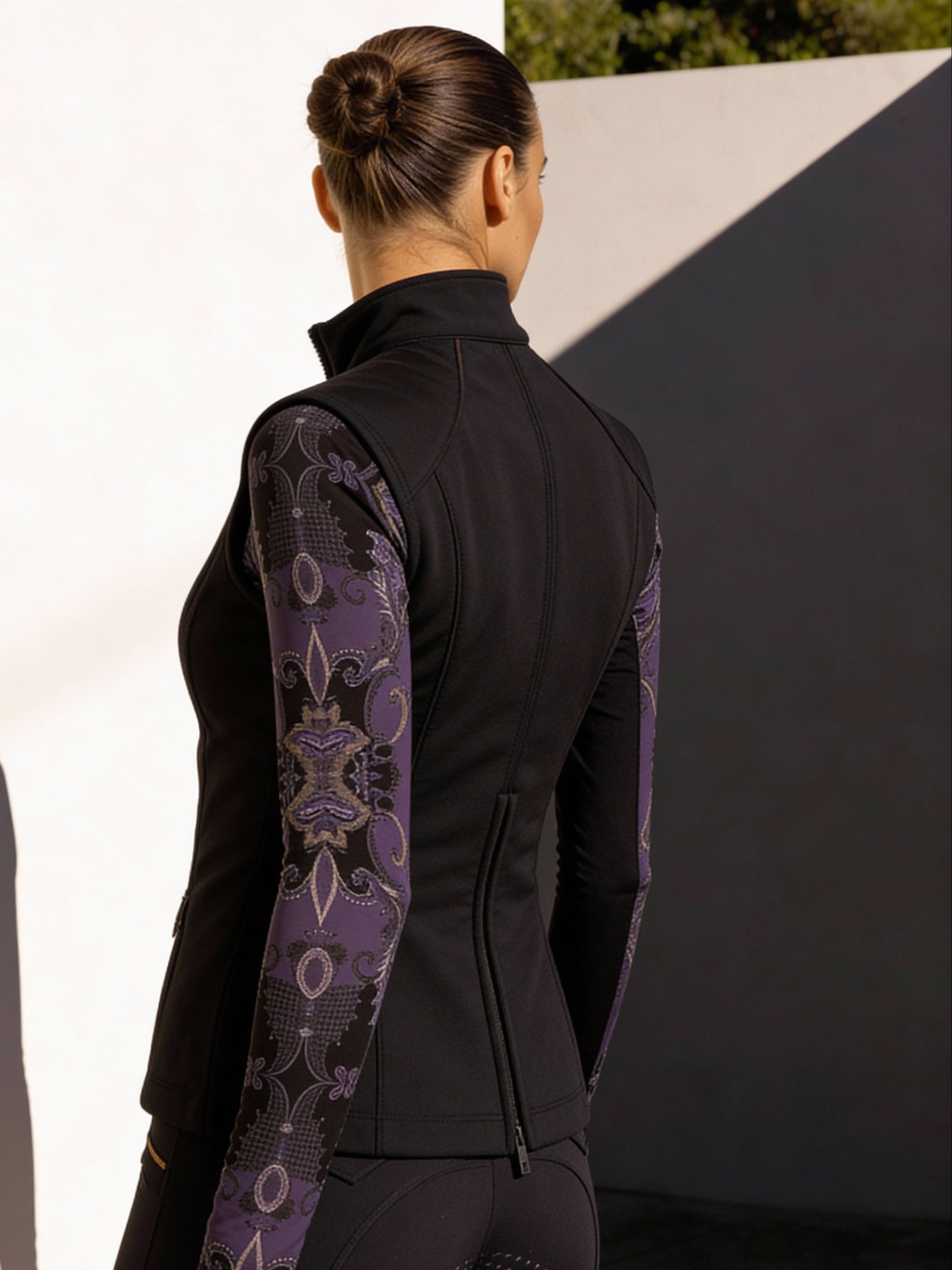 Houndstooth Paisley, Black/Purple Sun Shirt