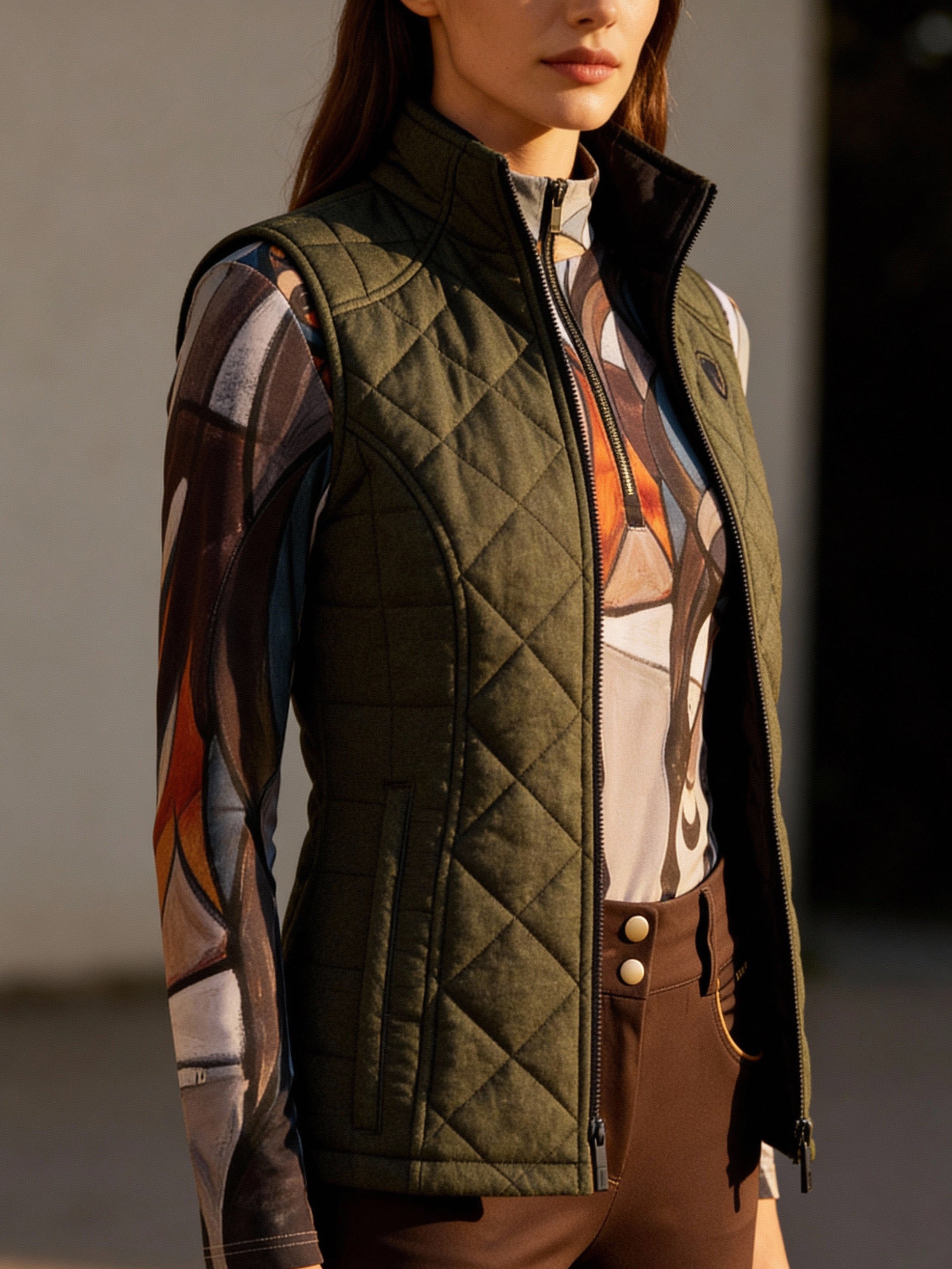 Quilted Iconic Bit Vest, Lichen