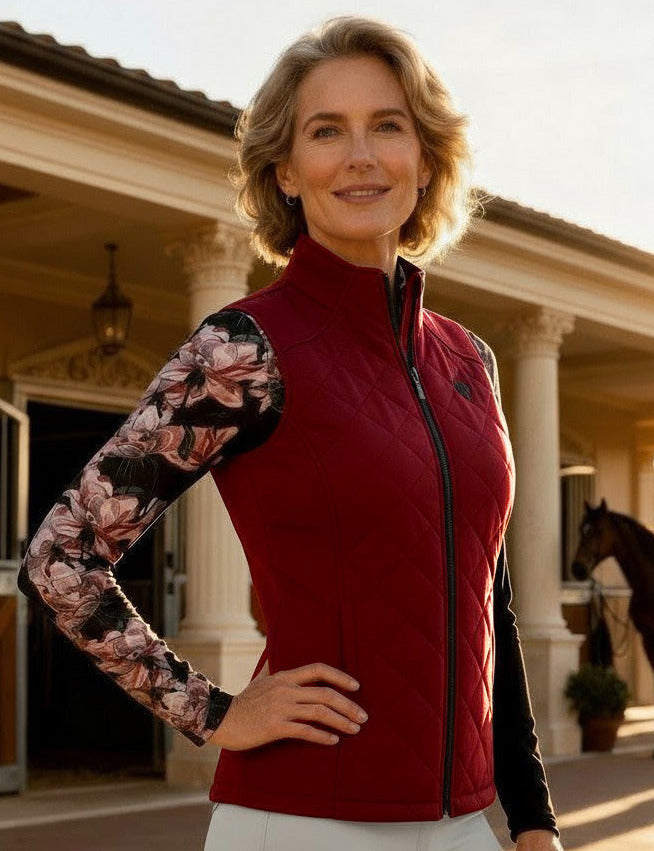 Quilted Iconic Bit Vest, Garnet