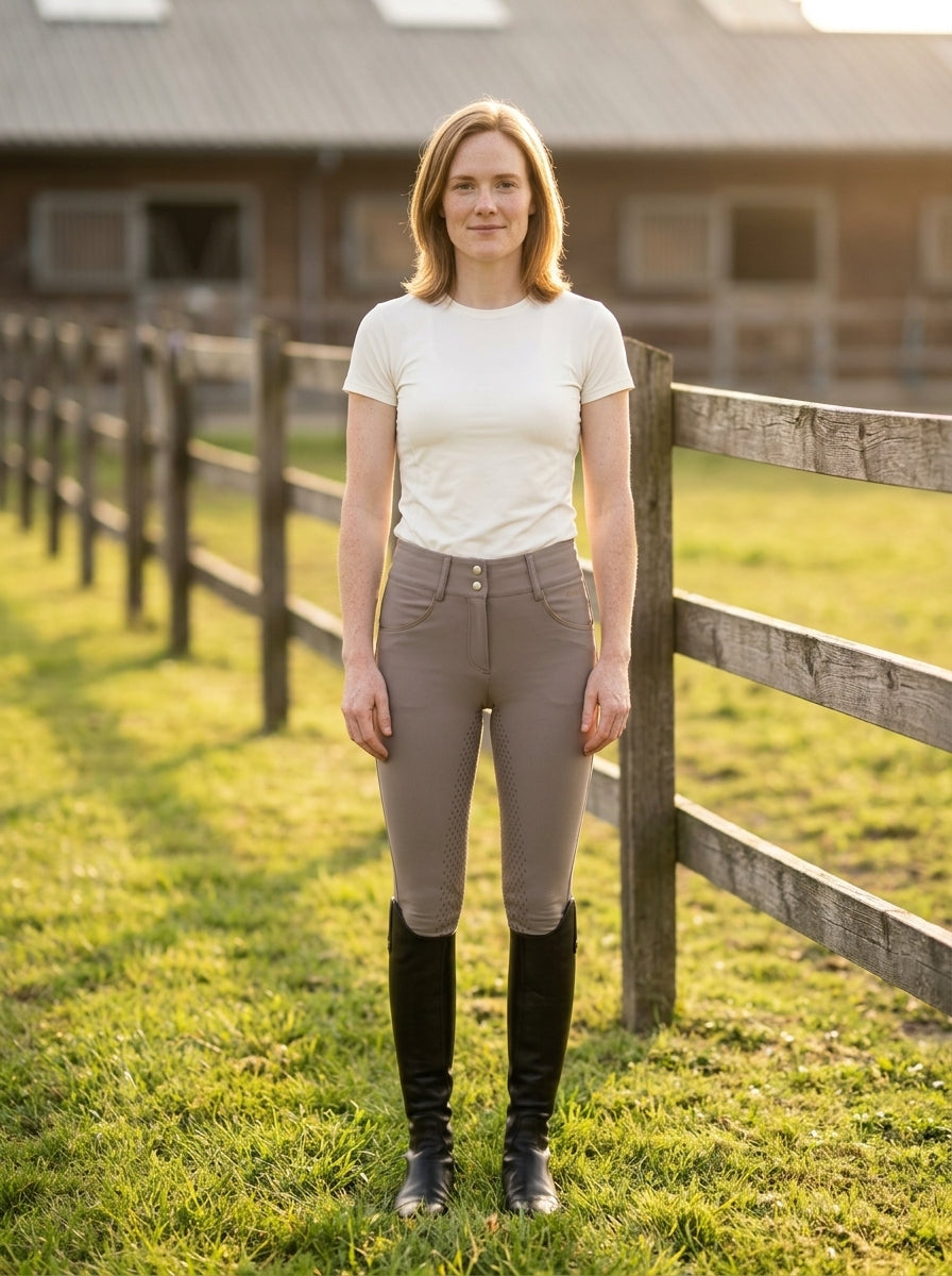 Equestrian Hunter Breeches — On Model - Outdoor | Generated by Modelize
