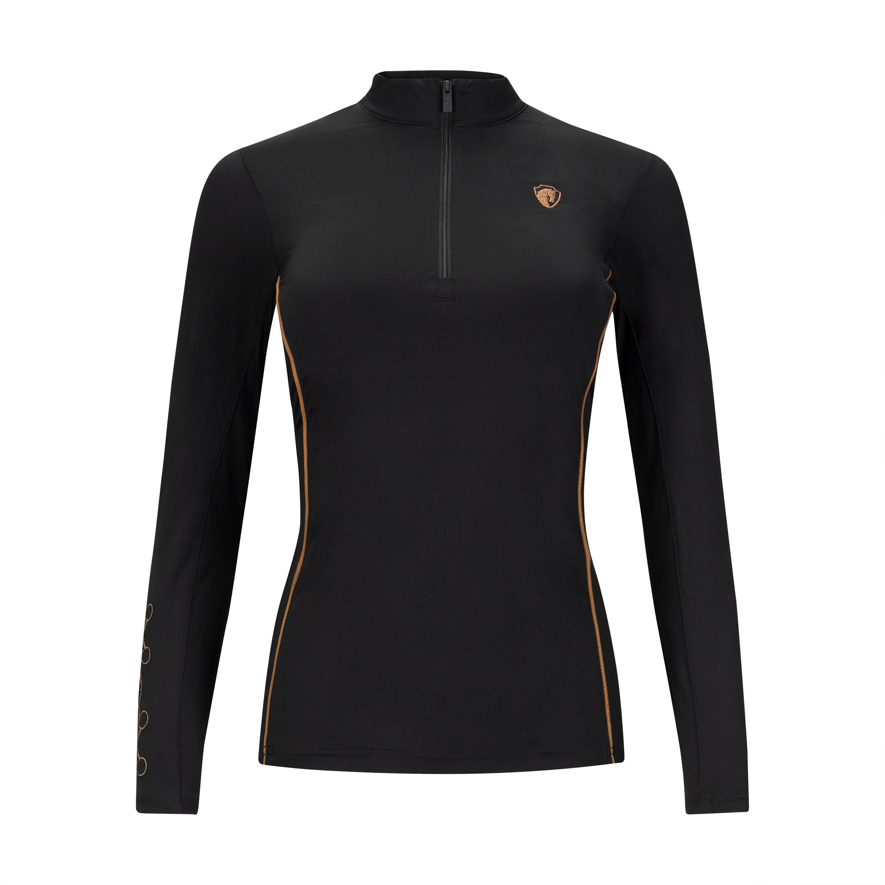 Essential Solid Quarter Zip, Black/Bronze (3004)