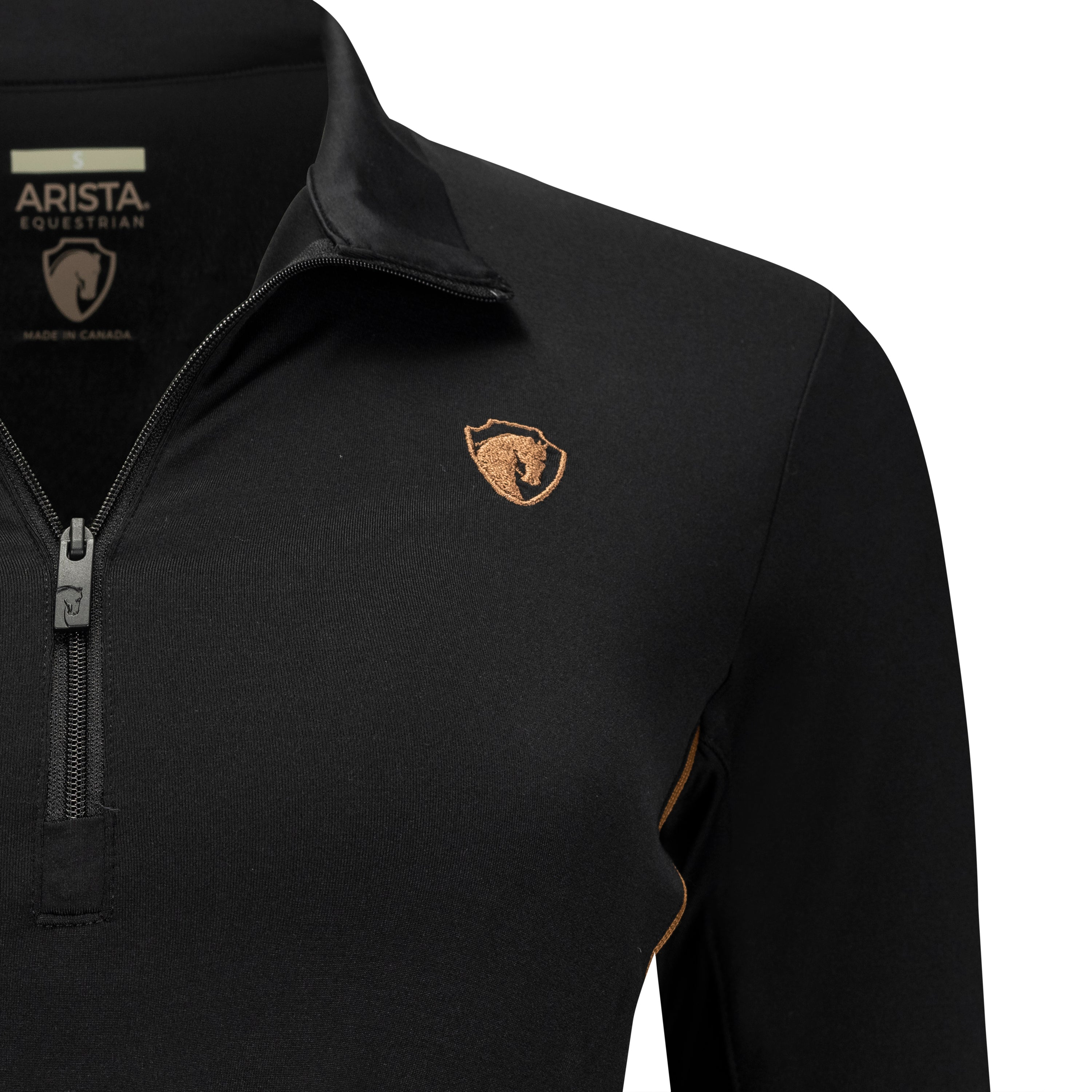 Essential Solid Quarter Zip, Black/Bronze (3004)