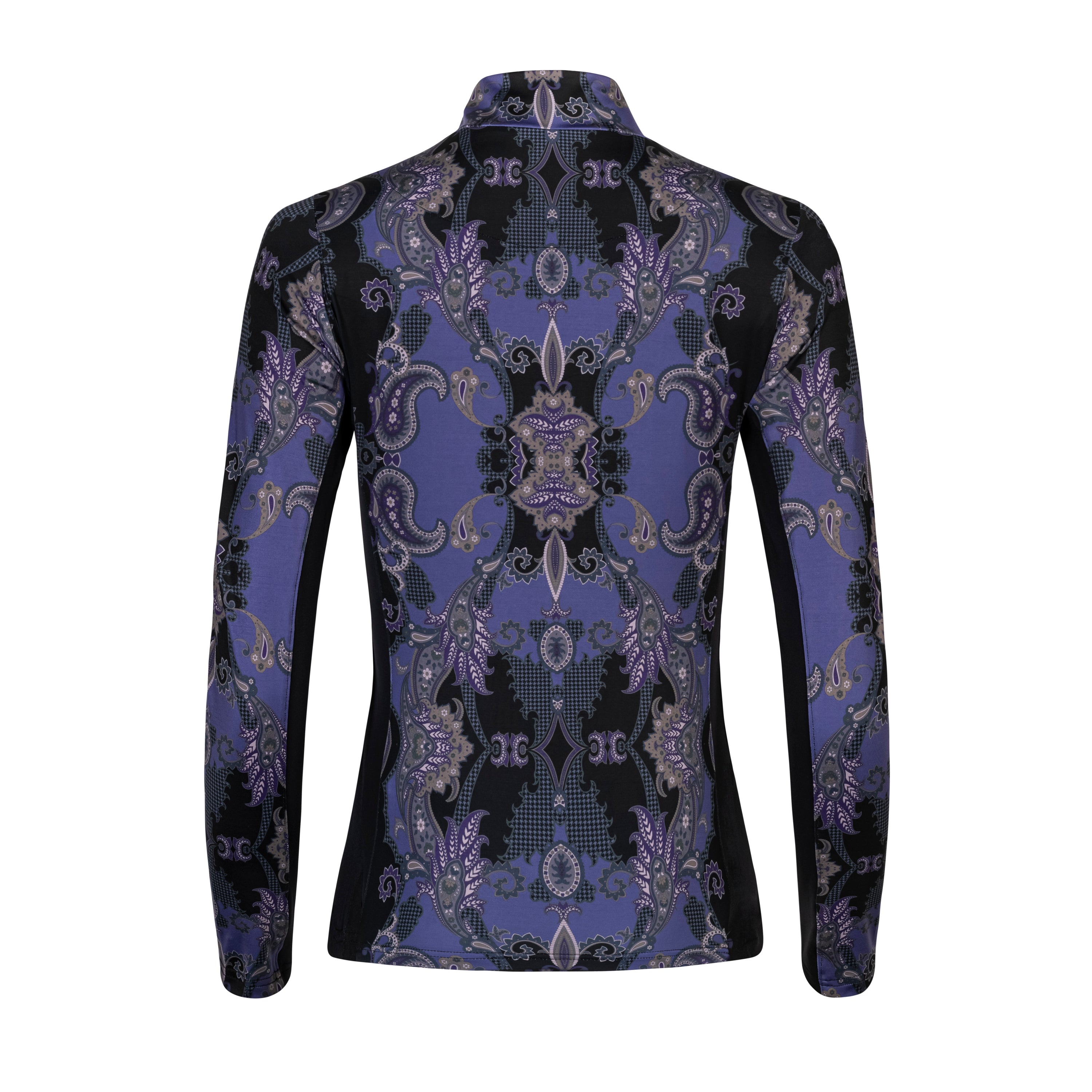 Houndstooth Paisley, Black/Purple Sun Shirt