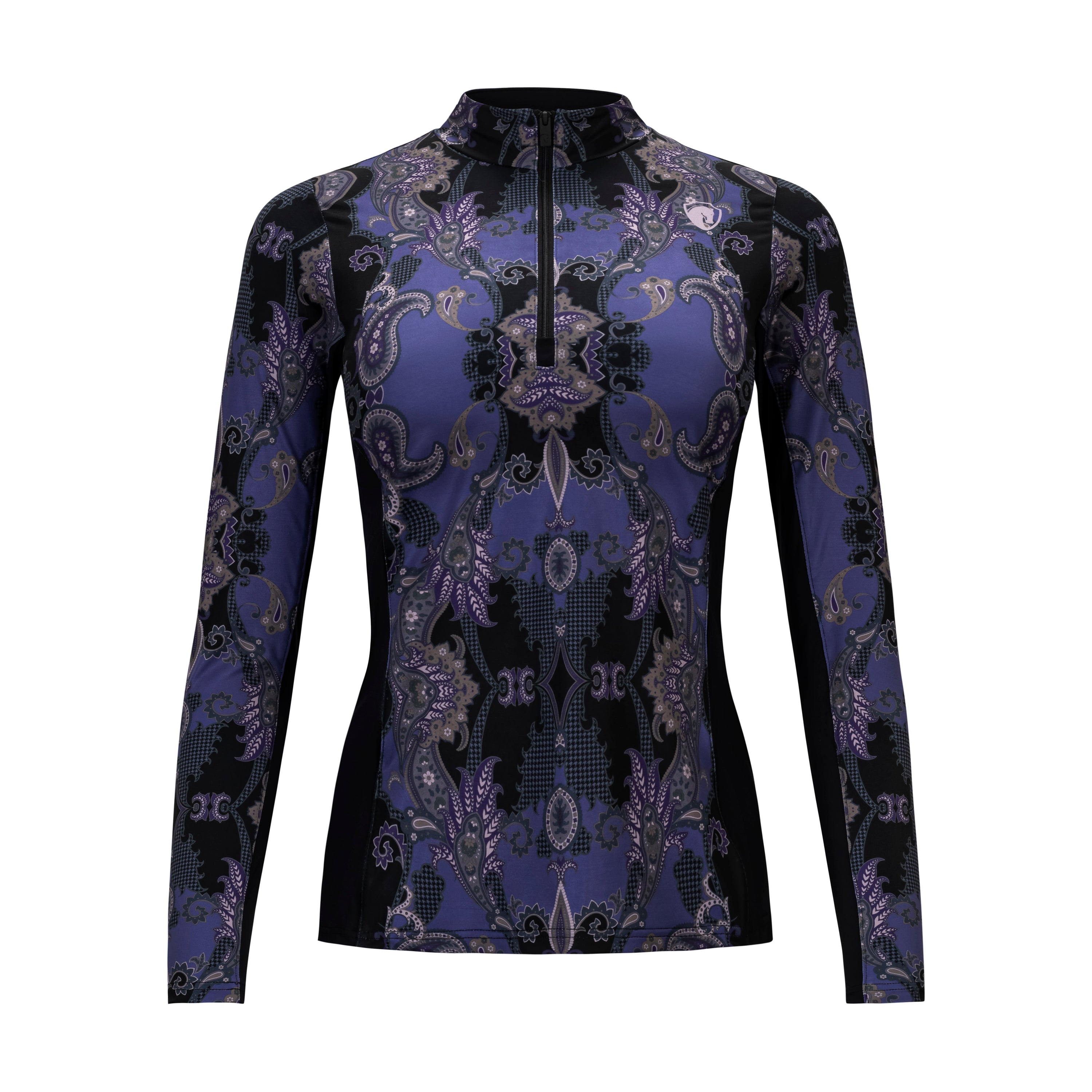 Houndstooth Paisley, Black/Purple Sun Shirt