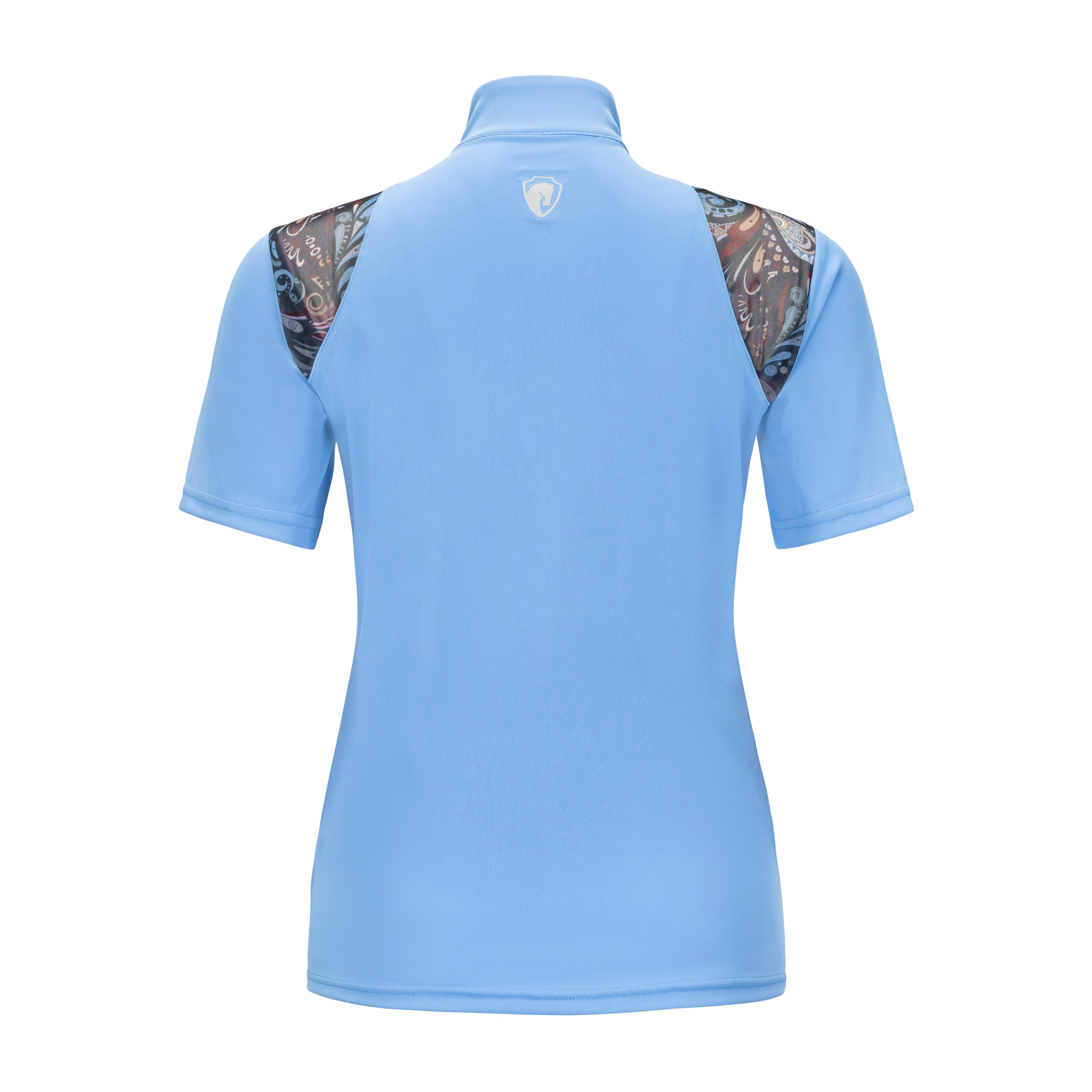 Midsummer Mesh Short Sleeve Sun Shirt, Pucci in Vista Blue