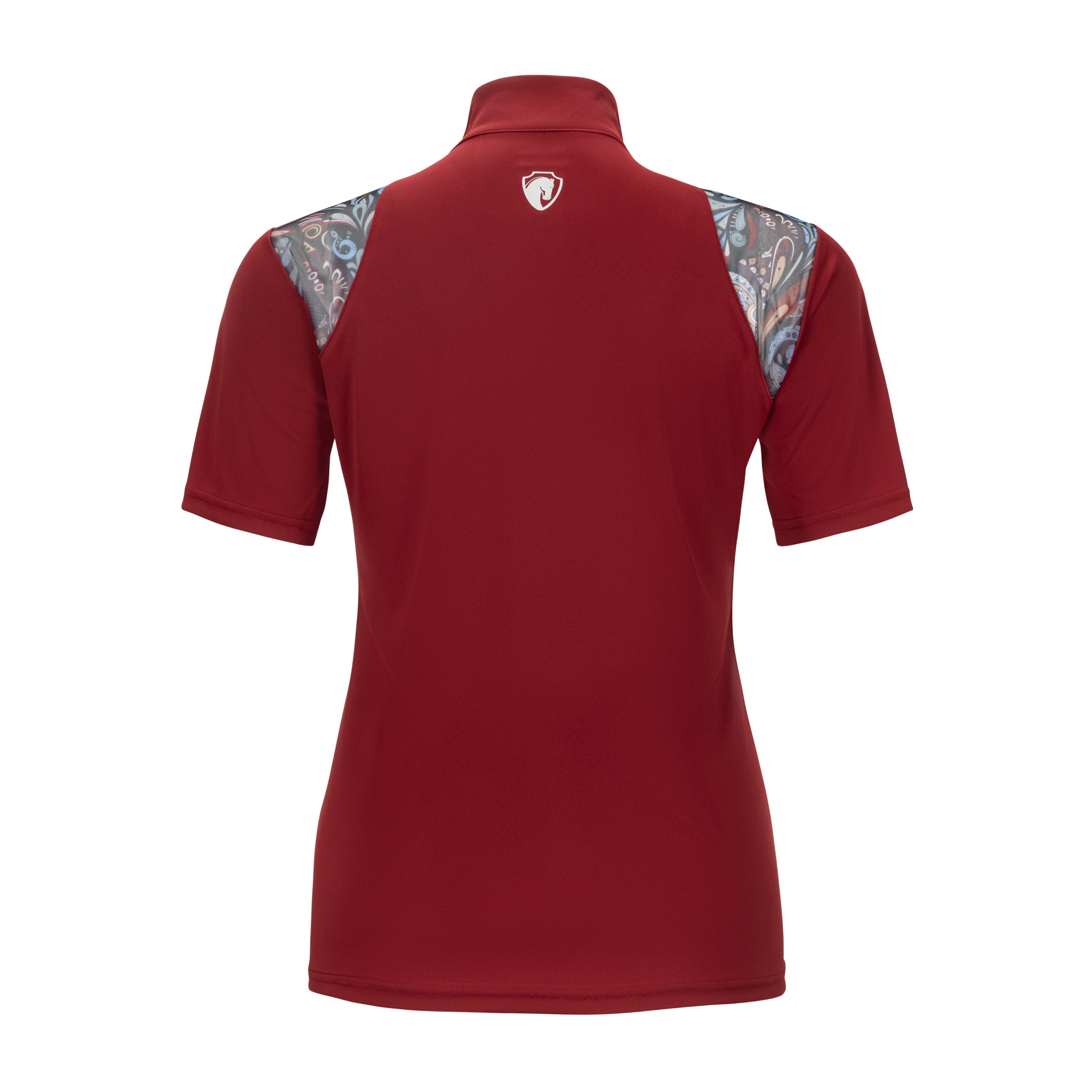 Midsummer Mesh Short Sleeve Sun Shirt, Pucci in Garnet