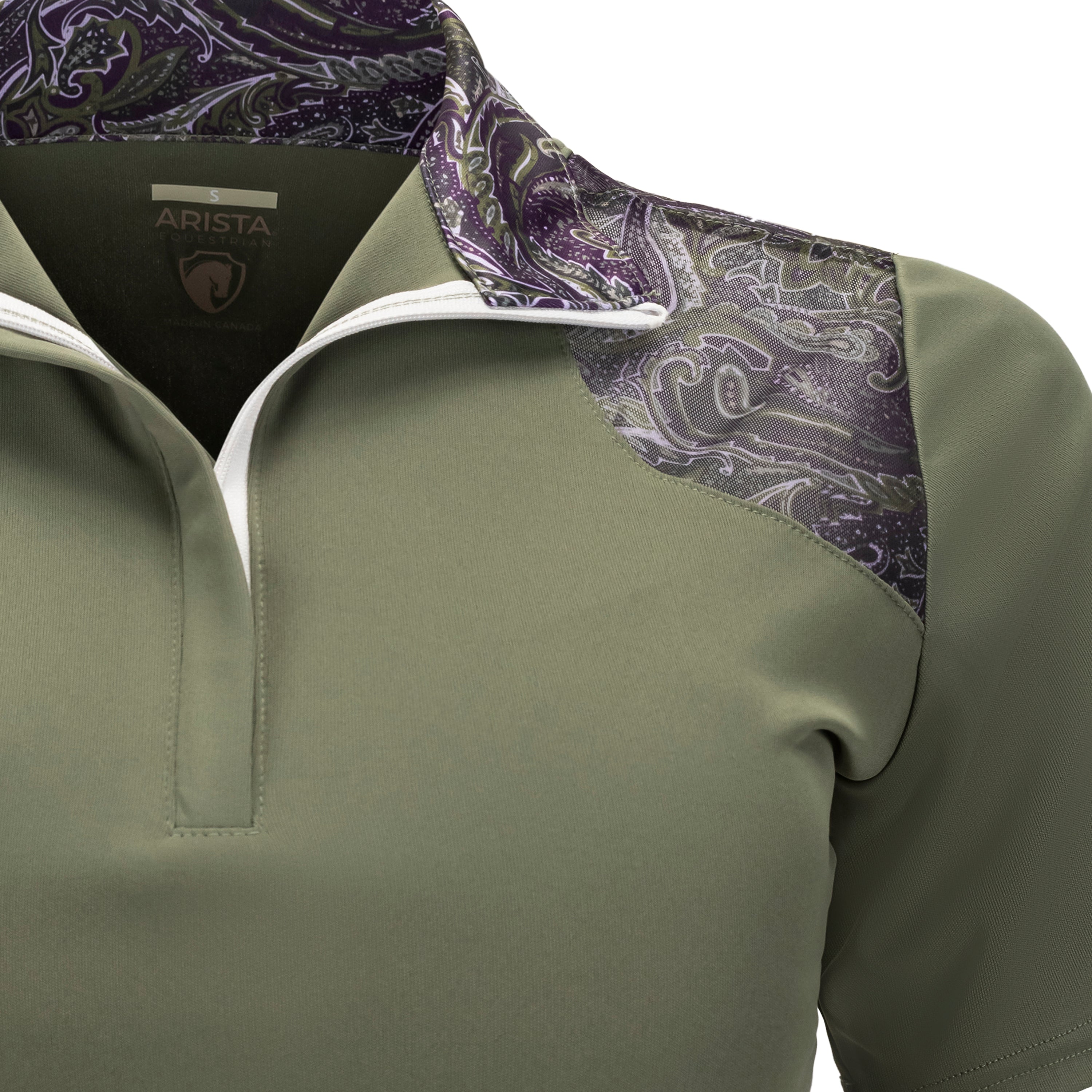 Midsummer Mesh Short Sleeve Sun Shirt, Paisley in Olive (XS only)