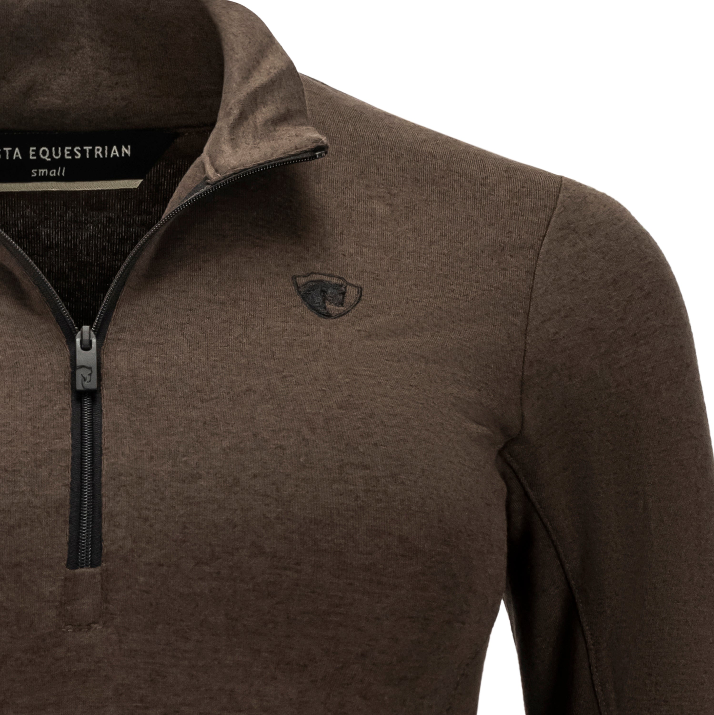 Merino Bamboo Quarter Zip, Teak/Black