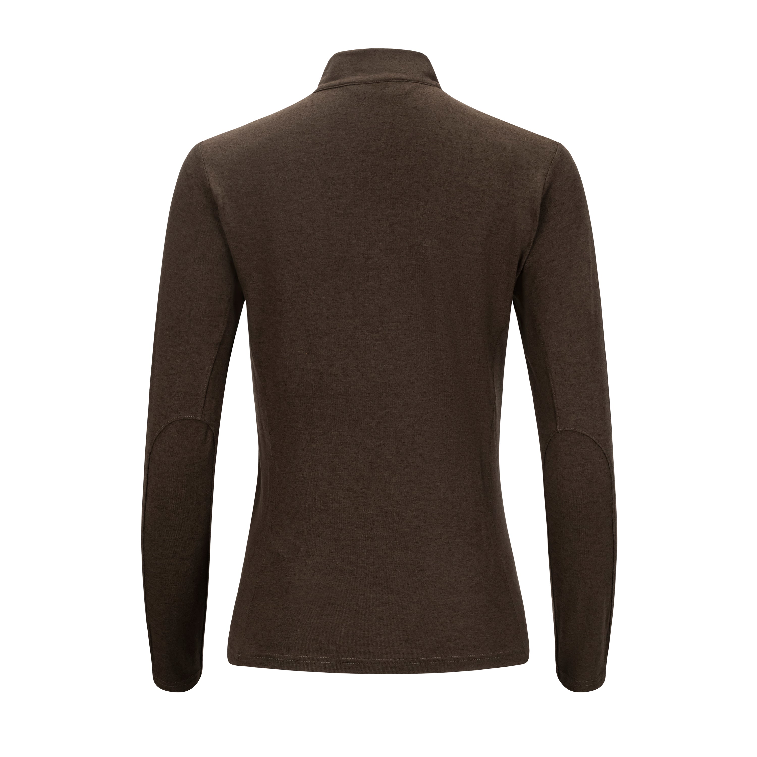 Merino Bamboo Quarter Zip, Teak/Champagne