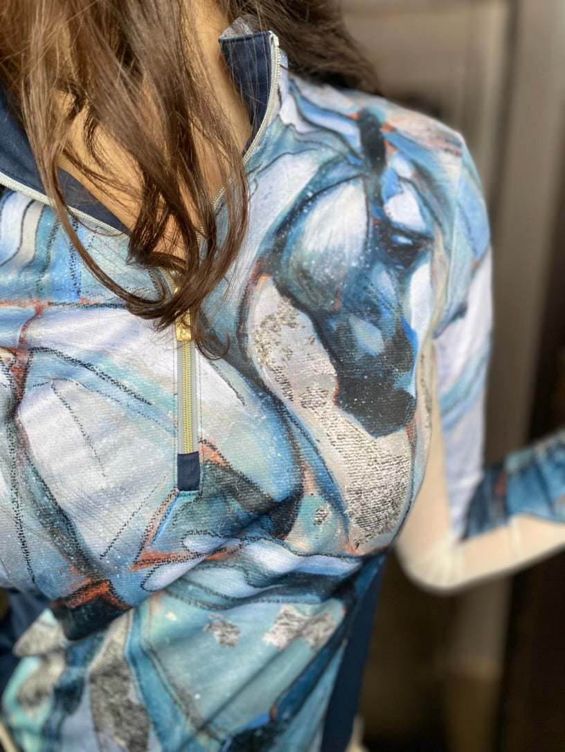 Elise Genest 'Once in a Blue Moon' Sun Shirt w/ Mesh