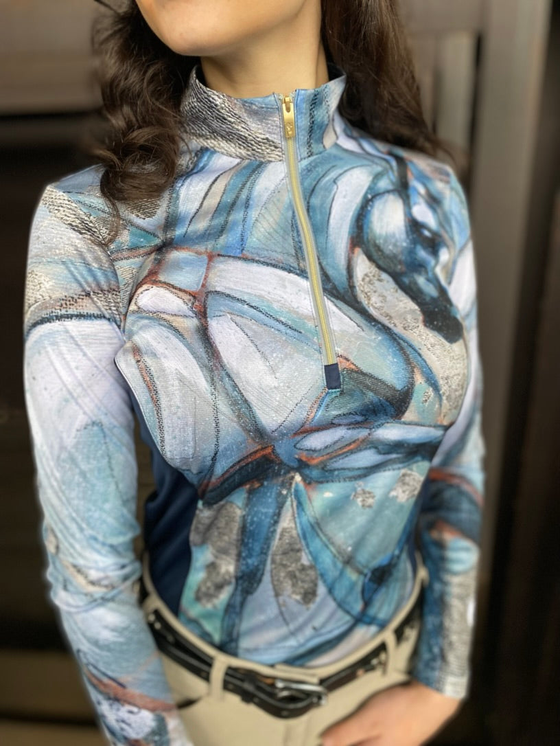 Elise Genest 'Once in a Blue Moon' Sun Shirt w/ Mesh