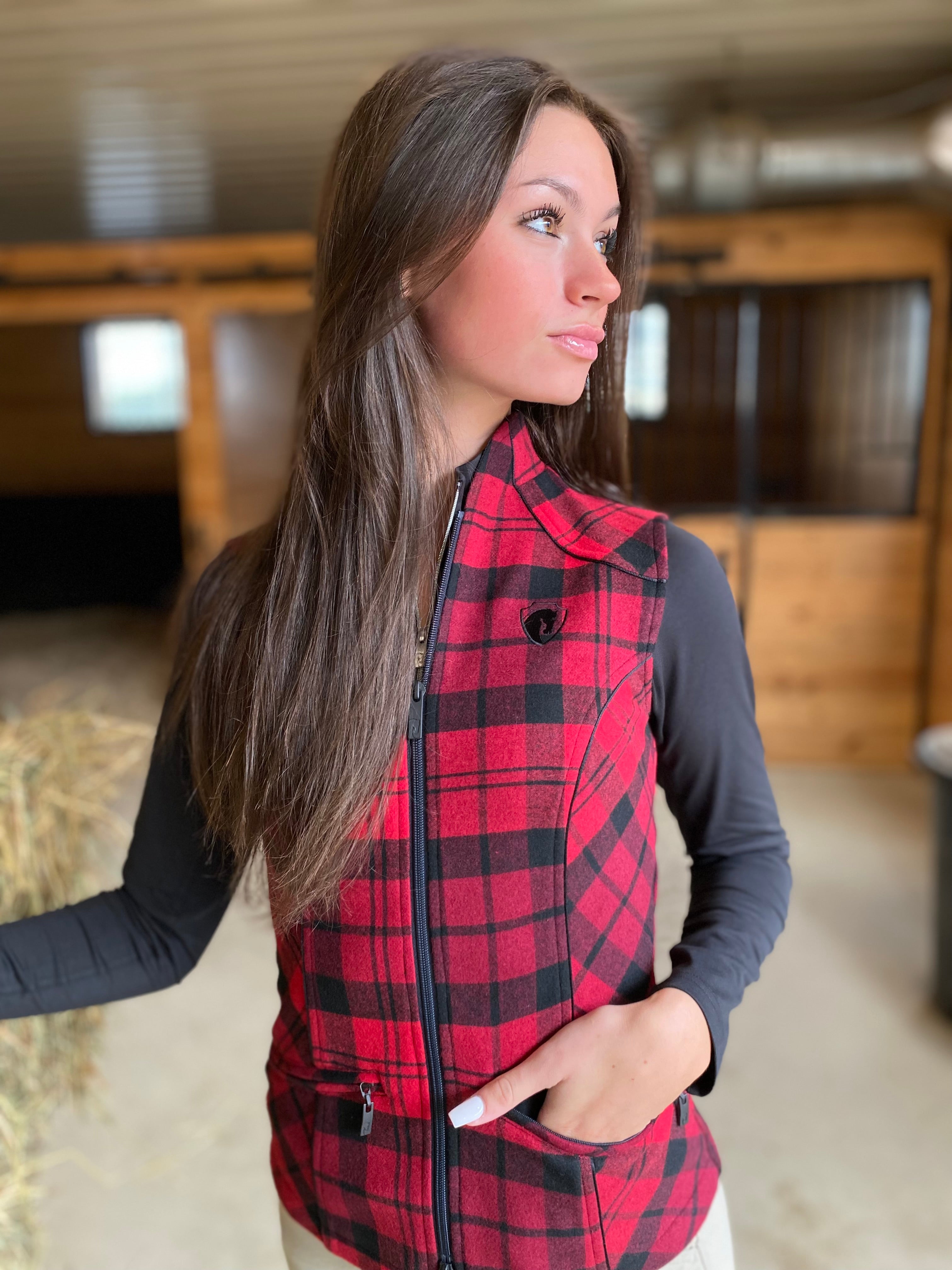 Heritage Washable Wool Plaid Vest, Crimson Plaid