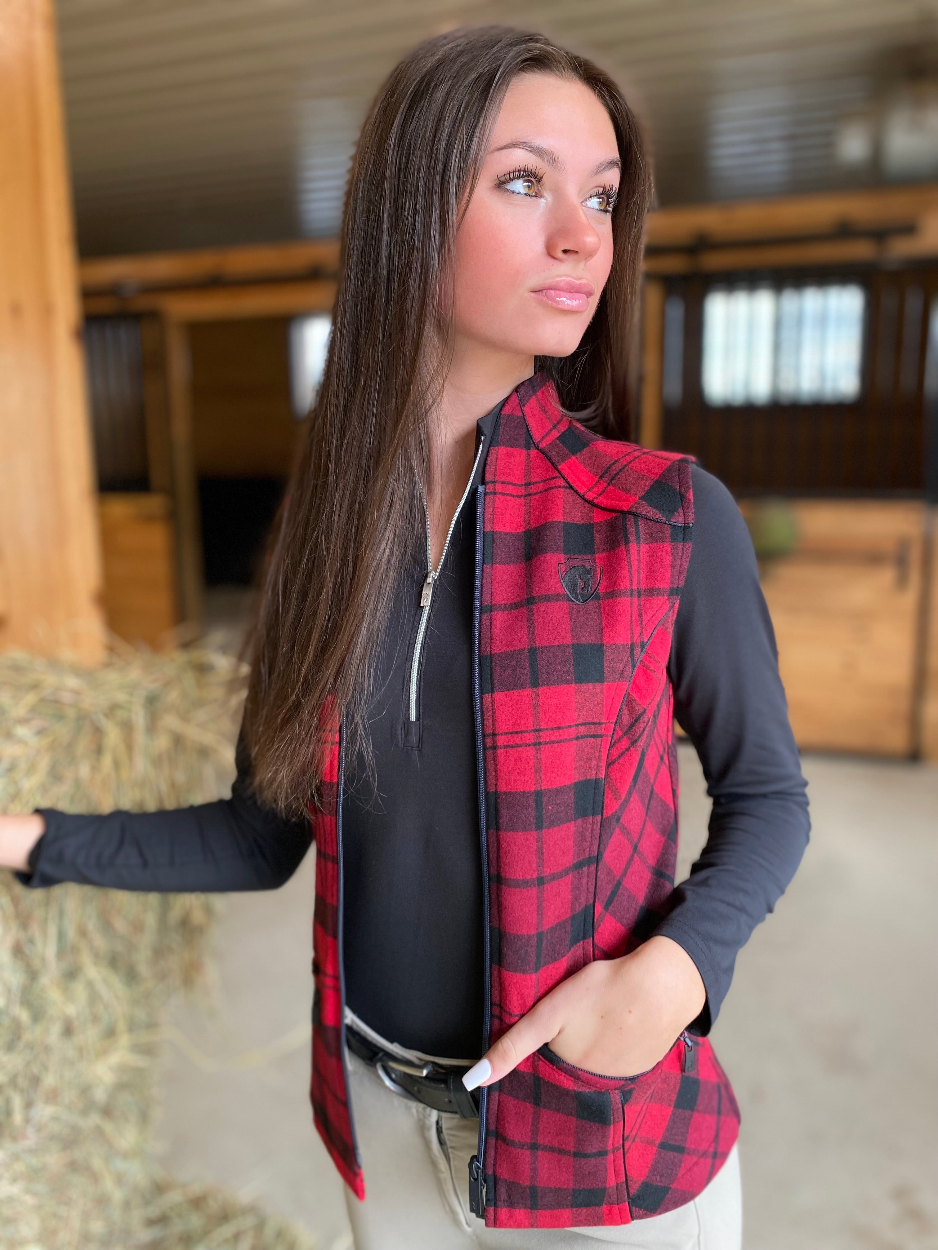 Heritage Washable Wool Plaid Vest, Crimson Plaid