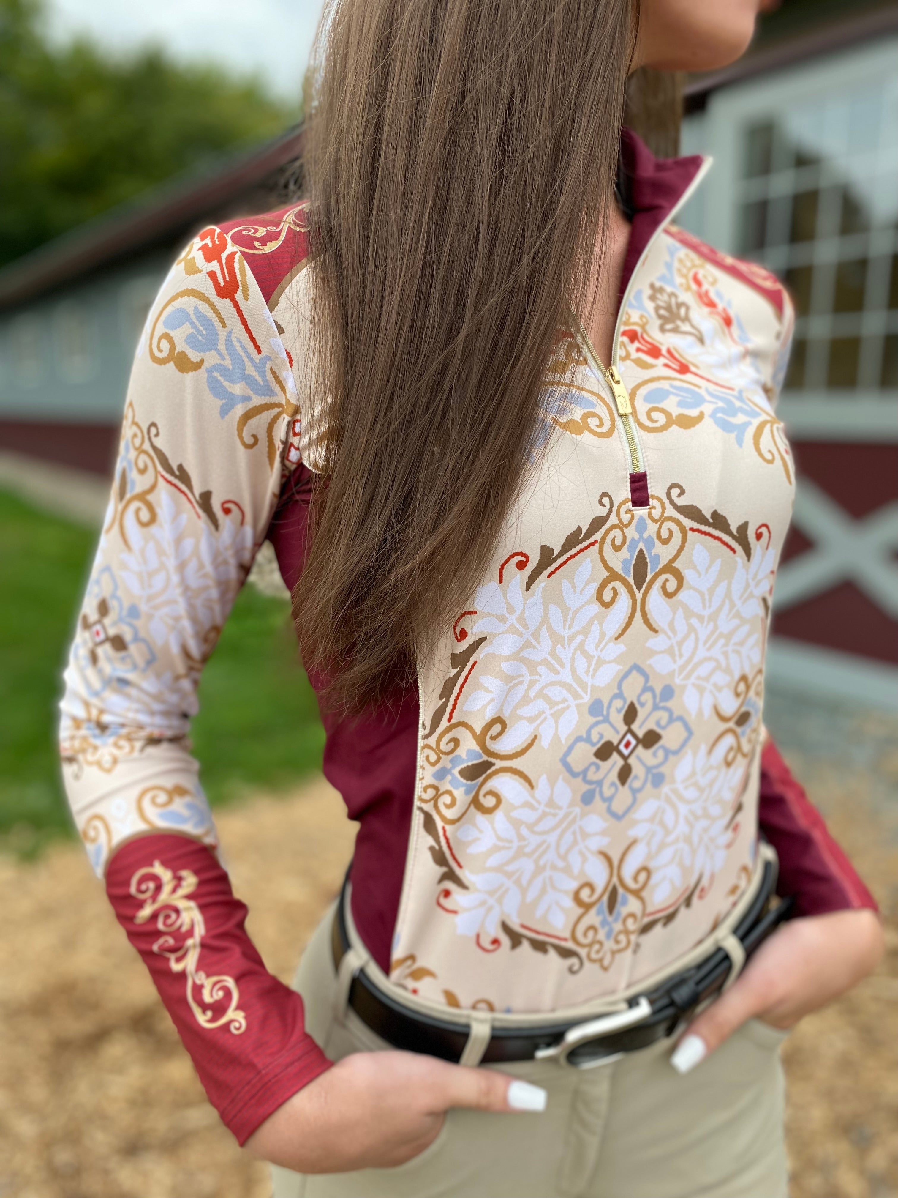 Catori Quarter Zip, Palomino/Multi